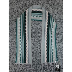 Smartwool Pine Lake Chevron Scarf Light Gray Heather Merino Wool NWT